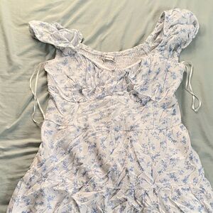 cute white dress with flowers pattern